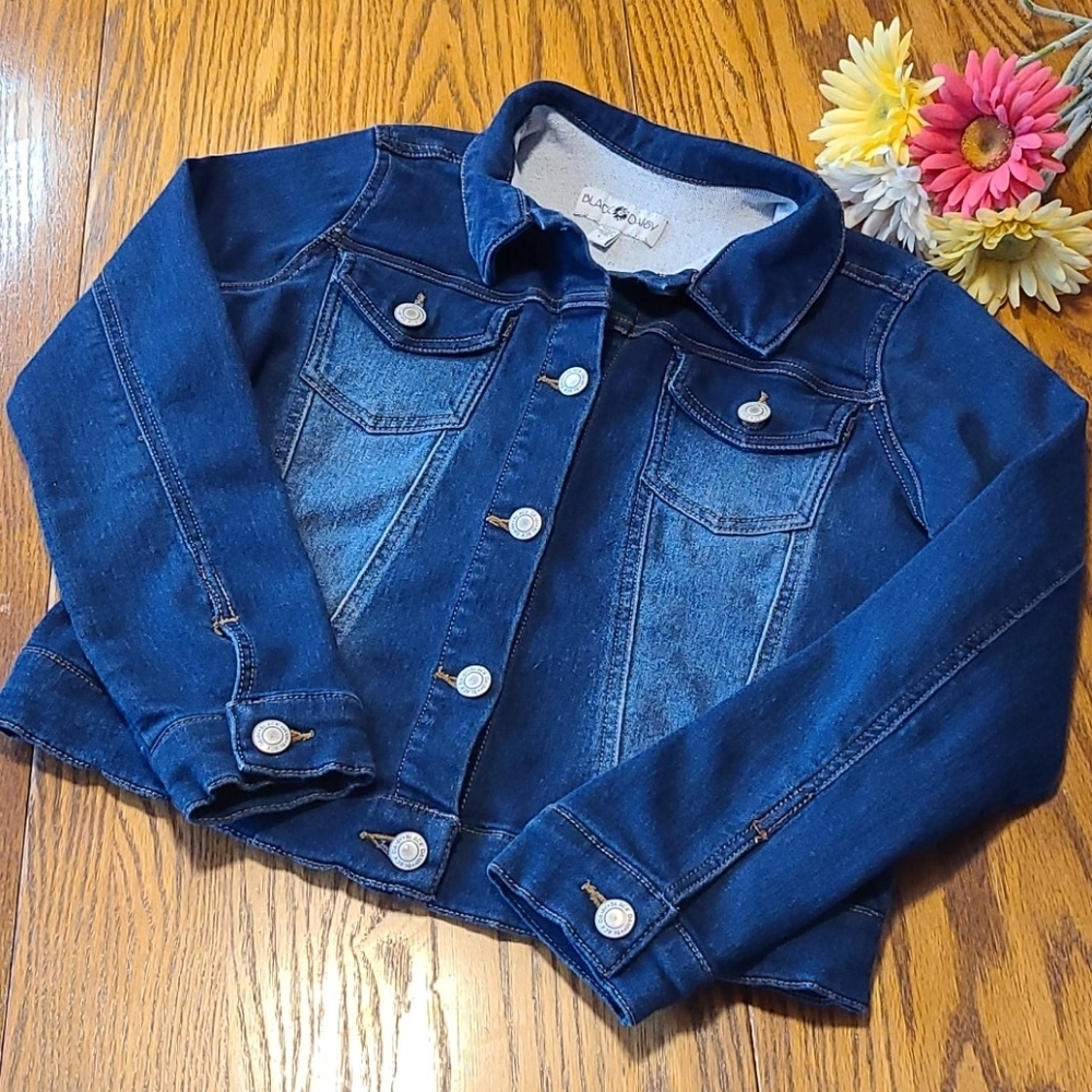 Black Daisy Jean Jacket - Girl's Large